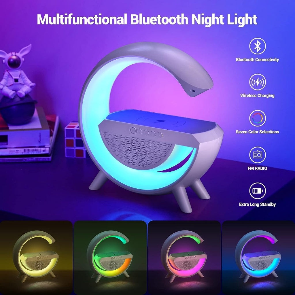 G-Speaker: Caixa de Som Bluetooth com Luminária Inteligente, Carregador Sem Fio e Luz RGB LED